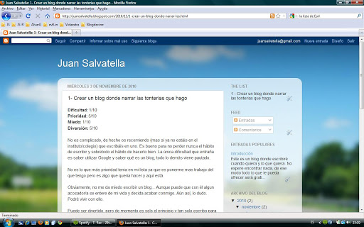 Crear un blog donde narrar las tonterias que hago